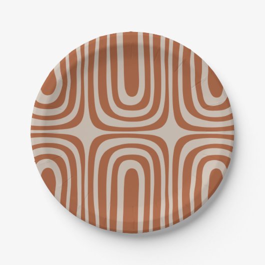Confaab Boho Abstract minimalistisch patroonpatroo Papieren Bordje (Voorkant)