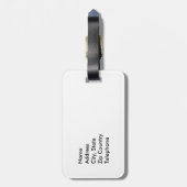 Confecties in sneeuw — bagagelabel (Achterkant verticaal)