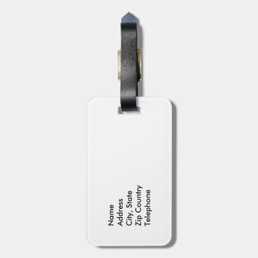 Confecties in sneeuw — bagagelabel (Achterkant verticaal)