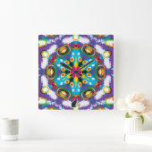 Confection Kaleidoscope Vierkante Klok (Huis)