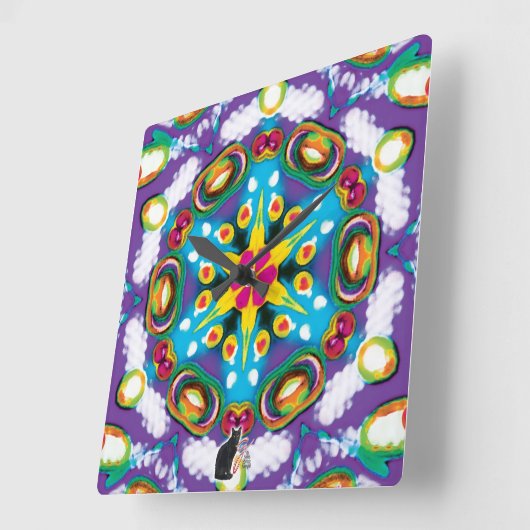 Confection Kaleidoscope Vierkante Klok (Hoek)