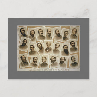 Confederale bevelhebbers 1861-1865 briefkaart