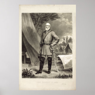 Confederale Generaal Robert E. Lee Portrait Print
