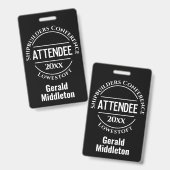 Conference Attendee Badge (Voor- en achterkant)