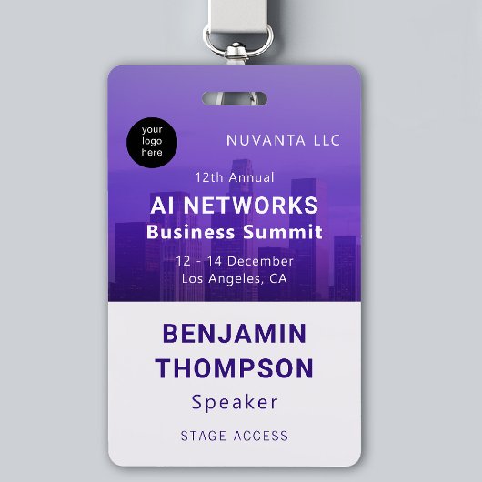 Conference Business Corporate Event Paarse foto Badge