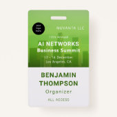 Conference Zakelijk Bedrijfsevenement Groene Foto Badge (Voorkant)