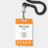 Conferentie Pas Badge Plastic Evenement Personeel (Voorzijde met lanyard)