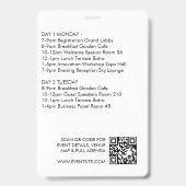 Conferentie QR-schema evenemententoegang ontwerp Badge (Achterkant)