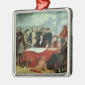 Conferentie van ingenieurs bij de Brug van Britann Metalen Ornament (Links)