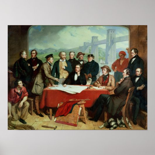 Conferentie van ingenieurs bij de Brug van Britann Poster (Voorkant)
