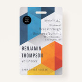 Conferentie Zakelijk Bedrijfsevenement Bold Hexago Badge (Voorkant)