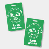 Conferentiedelegatembadge Badge (Voor- en achterkant)