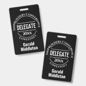 Conferentiedelegatiename tag badge (Voor- en achterkant)