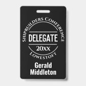 Conferentiedelegatiename tag badge (Achterkant)