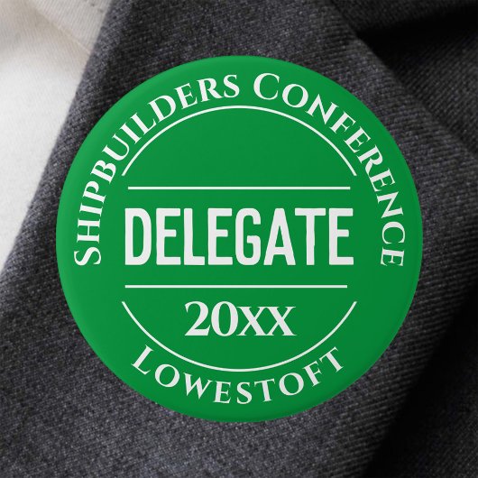 Conferentiedelegatienbadge knop ronde button 7,6 cm