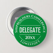Conferentiedelegatienbadge knop ronde button 7,6 cm (Voorkant /achterkant)