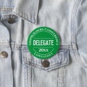 Conferentiedelegatienbadge knop ronde button 7,6 cm (In situ)