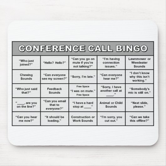 Conferentiegesprek Bingo Mousepad Muismat (Voorkant)