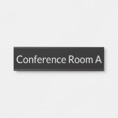 Conferentieruimte Zwart-wit Tekst Kantoor Deurbordje (Voorkant)