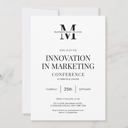 Conferentieseminar Minimalistisch Modern Logo Busi Kaart (Voorkant)