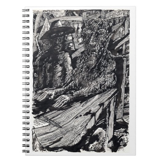 "Confess!", india inkttekening Notitieboek (Voorkant)