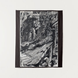 "Confess!", india inkttekening Wandkleed