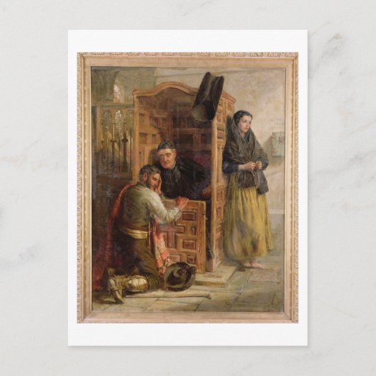 Confession, 1862 (olie op canvas) briefkaart (Voorkant)