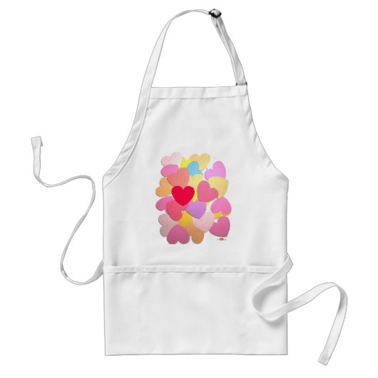 Confeti de corazones. standaard schort (Voorkant)