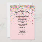 confetti 21e verjaardagsfeestje kaart (Voorkant)