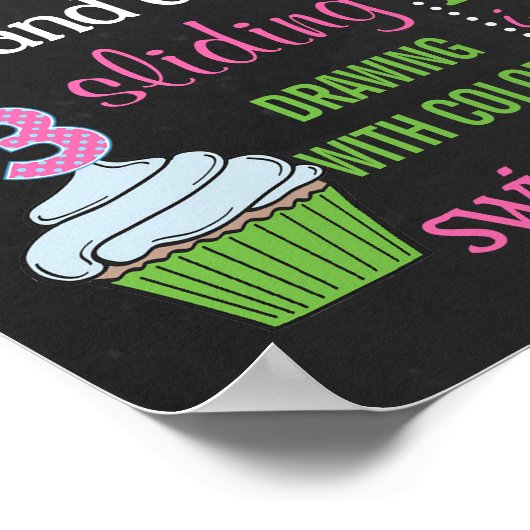 Confetti 3rd Birthday Party chalkboard poster (Hoek)