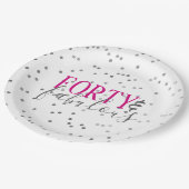 Confetti 40 en fantastische verjaardagsfeest Borde Papieren Bordje (Gekanteld)