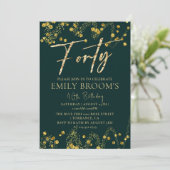 Confetti 40e verjaardag 40e gouduitnodiging kaart (Staand voorkant)