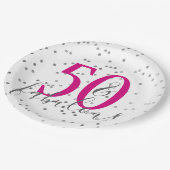 Confetti 50 en Borden van de feestdag van de Fabul Papieren Bordje (Gekanteld)