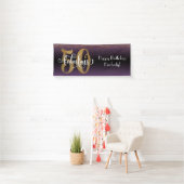 Confetti 50 en Fabulous Birthday Paars Black Ombre Spandoek (Insitu)