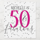 Confetti 50 & Fabulous Verjaardagsfeestje Wijnlabe Wijn Etiket (Enkel label)