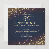 Confetti 50th Wedding Jubileum Party Kaart (Voorkant)
