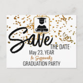 Confetti Aangepast Afstuderen Aangepaste foto opsl Aankondigingskaart (Voorkant)