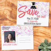 Confetti Aangepaste foto Afstuderen Opslaan Datum Aankondigingskaart