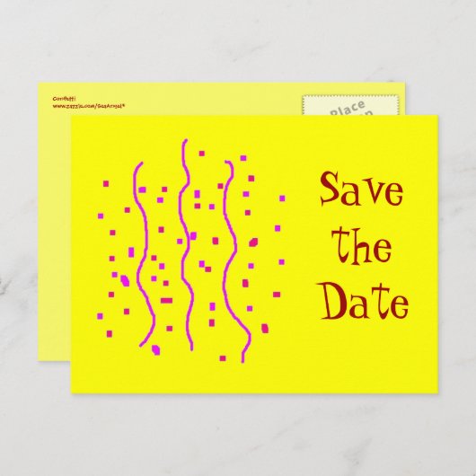 Confetti, Aankondigingskaart (Voorkant / Achterkant)