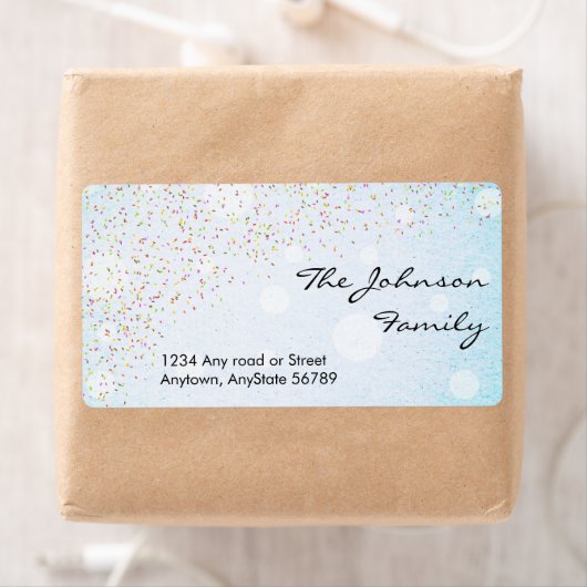 Confetti-adreslabel Etiket (Insitu)