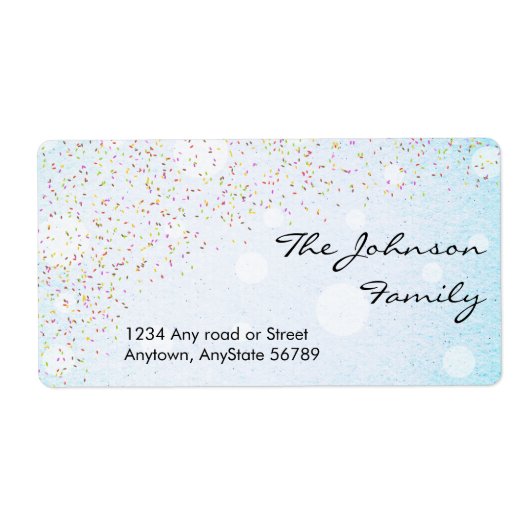 Confetti-adreslabel Etiket (Voorkant)
