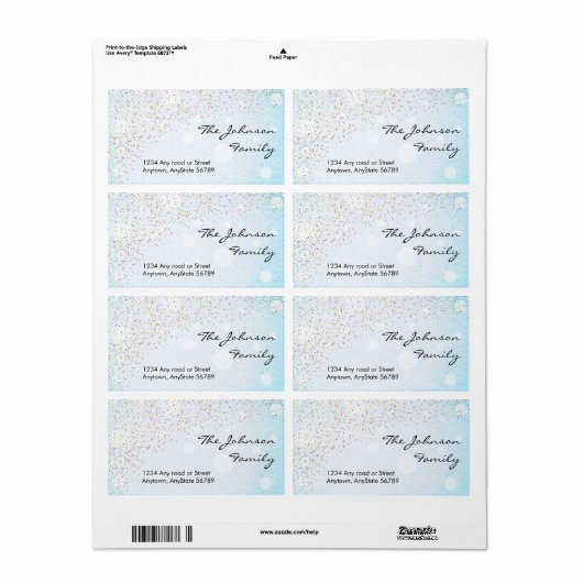 Confetti-adreslabel Etiket (Full Sheet)