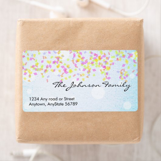 Confetti-adreslabel Etiket (Insitu)