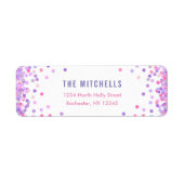 Confetti-adreslabels | Verjaardagsfeestje Etiket (Voorkant)