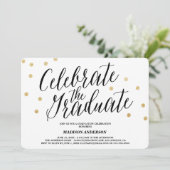 Confetti Afstudeerder | Uitnodiging tot Afstuderen (Staand voorkant)