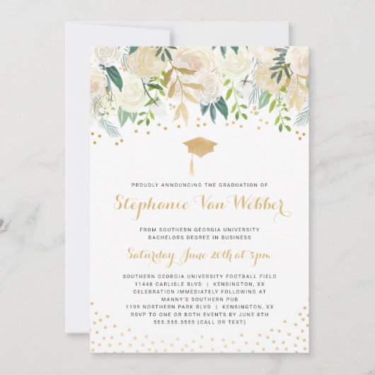 Confetti - afstuderen ceremonie en partij kaart (Voorkant)