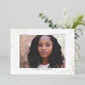 Confetti Afstuderen Folie Uitnodiging (Staand Voorkant)