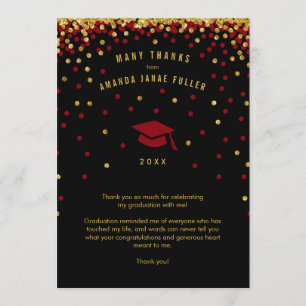 Confetti Afstuderen Hartelijk dank, Maroon Gold Gl Kaart
