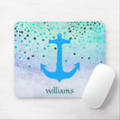 Confetti Anchor Zee Blue Beach Navy Girly Stippen Muismat (Met muis)