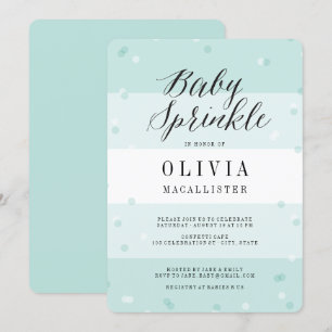 Confetti Aqua Strepen Jongen Baby Sprinkle Uitnodi Kaart